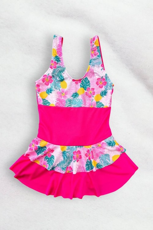 girls dress patterned swimsuit