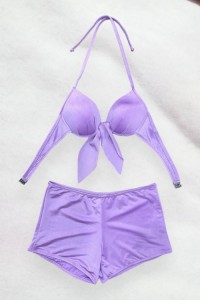 womens lined shorts bikini set