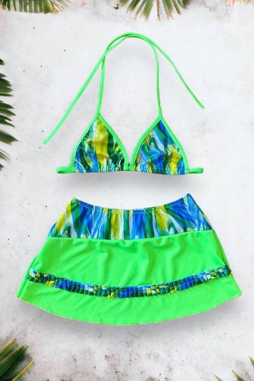 girls skirt bikini set