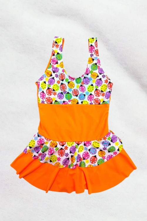 girls dress patterned swimsuit