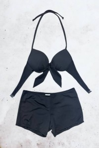 womens lined shorts bikini set